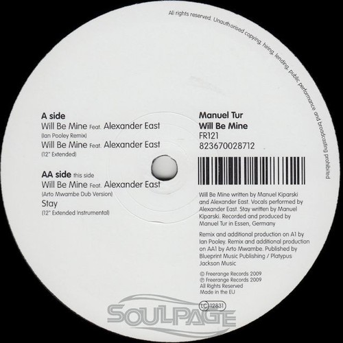 Manuel Tur - Will Be Mine / Stay - 12" UK FR121 NEU - Picture 4 of 4