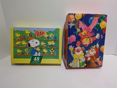 Springbok Kids Jigsaws GO TEAM! & Clownin' Around Snoopy Woodstock 48 Pc +1 Xtra