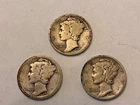 1916 1921D 1938S Mercury Dimes