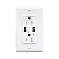Wall Outlet Charger 3.6A USB Ports 15A AC Plug TR Tamper Resistant Receptacle UL