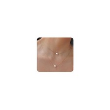 Simple Layered Choker Necklace Double Pearl Pendant Necklace for women