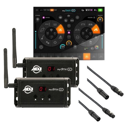 American DJ myDMX Go - DMX Lighting Control System pair w/ DMX Cable Pair KIT