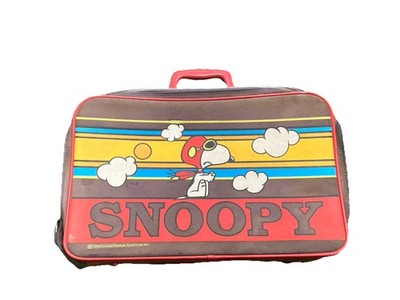 Snoopy 1965 Red Baron Pilot Children's Travel Bag Vintage Luggage