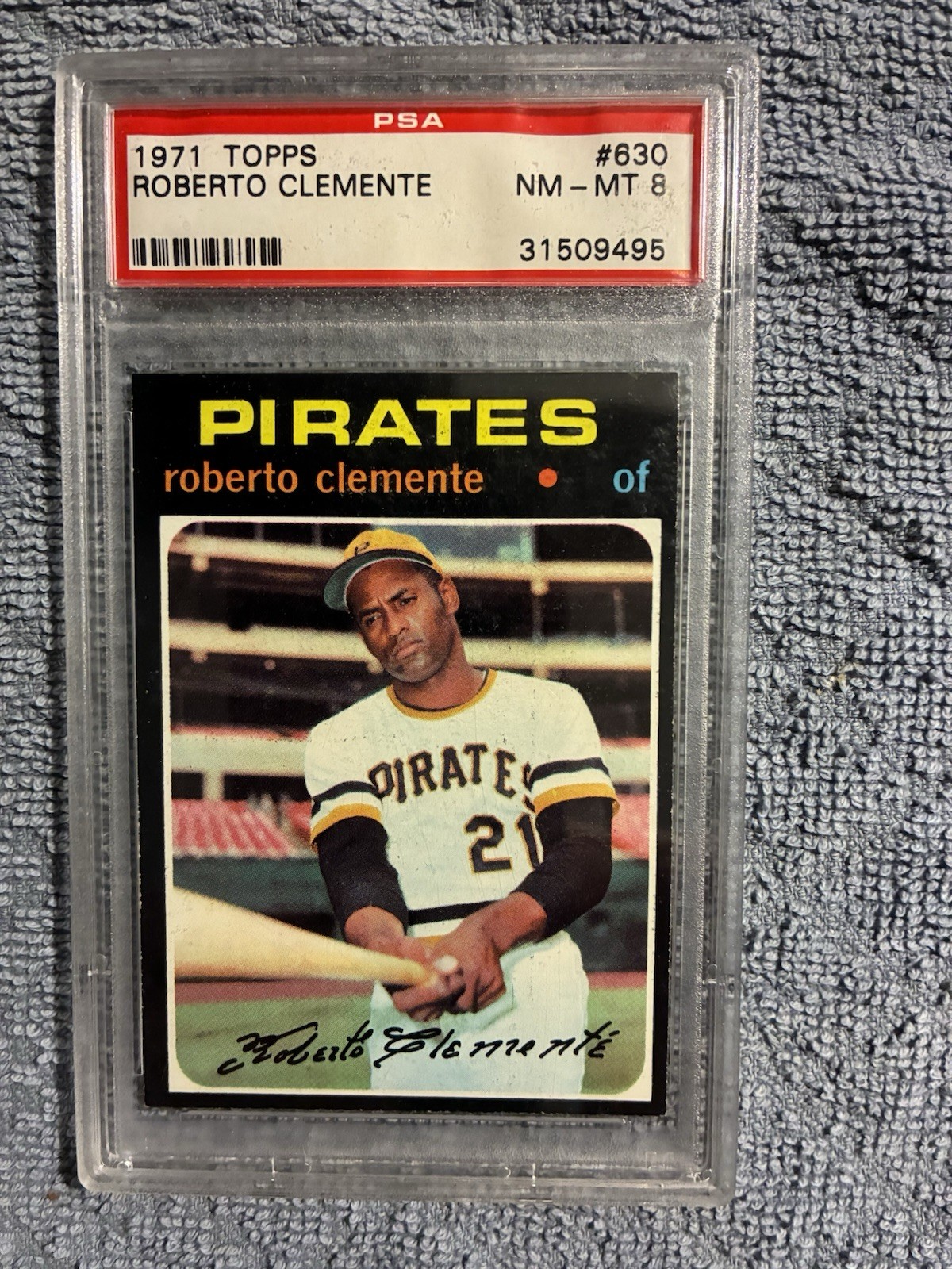 1971  TOPPS  ROBERTO  CLEMENTE  #630  PSA  8 Sharp Great Color