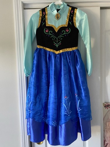 Disney Store Princess Anna Costume Dress Long Sleeve Frozen Girls Size 7/8 7 8