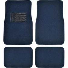 Premium Carpet Blue Floor Mats for Cars - Universal Fit Interior 4-Piece Car Mat