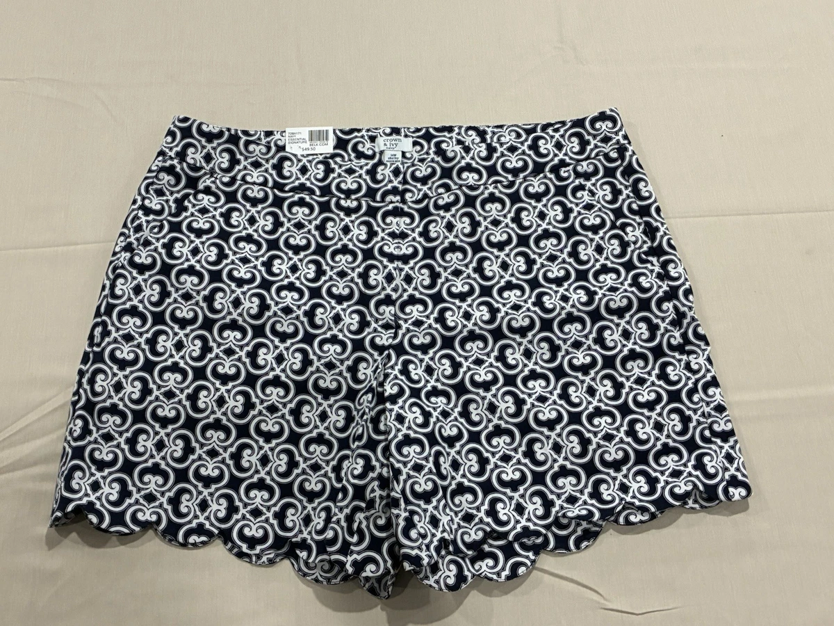 Short Femme Petite Taille Crown And Ivy - Taille 14 - Coton Géométrique - Étiquette
