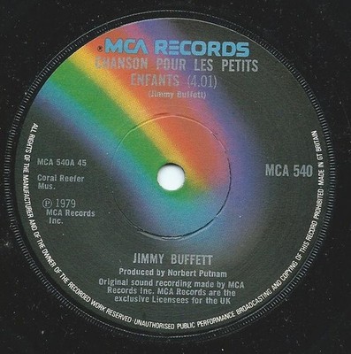 Jimmy Buffett - Chanson Pour Les Petits Enfants - Used Vinyl Record 7 - E5829z