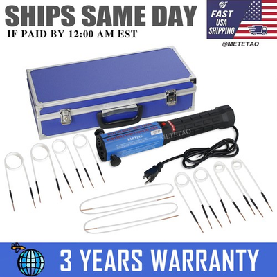 #ad 1300W Magnetic Induction Heater Kit with 10 Coils Portable Heat Induction Tool $178.99