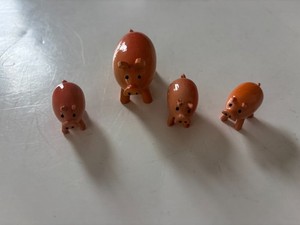 Vintage Wood Erzgebirge Style Mama Pig and 3 Piglets