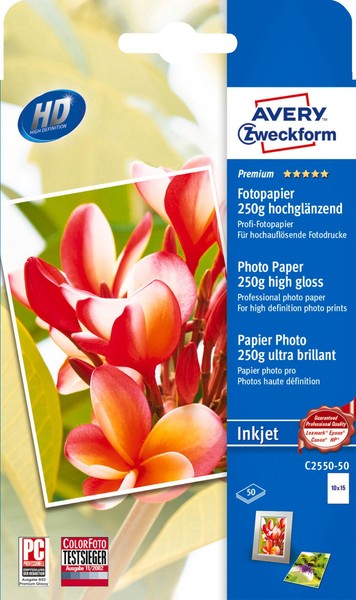 Avery Zweckform C2550-50 Inkjet Fotopapier 100 X 150 Mm 50 Blatt-image