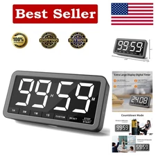 LED Digital Kitchen Timer: 99-Hour Count Down, 3 Volume Levels & Strong Magnets