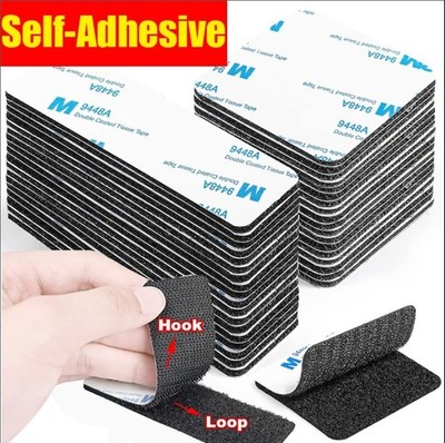 10/20Pcs Self Adhesive Hook Loop Fastener Tape Pads Strong Nylon Sticky DIY