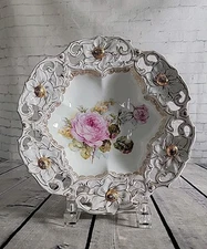 Early Unmarked 1910s Rudolph Wachter RW Reticulated  Serving Bowl Bavaria