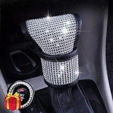 Bling Bling Auto Shift Gear Cover, Leather Auto Gear Shift Knob Cover White