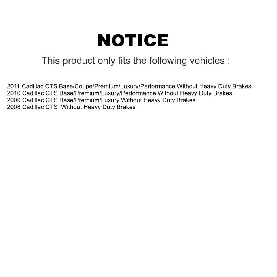 Front Brake Pads Rear Parking Shoes Kit for Cadillac CTS 2008-2011 oeWC - Image 2 of 2