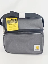 Carhartt Insulated 12 Can Two Compartment Lunch Cooler Gray Water Repellant