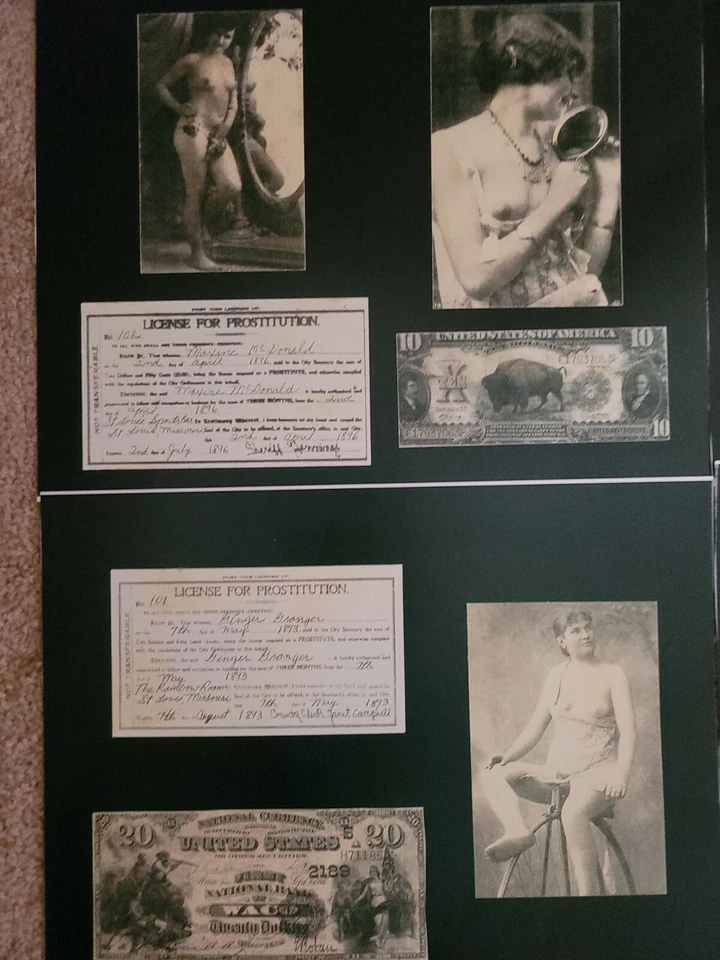 Prostitution Licenses 6 pc 11x14 1876 to 1893 most Sign Wyatt Earp Virgil Copy - Image 3 of 4