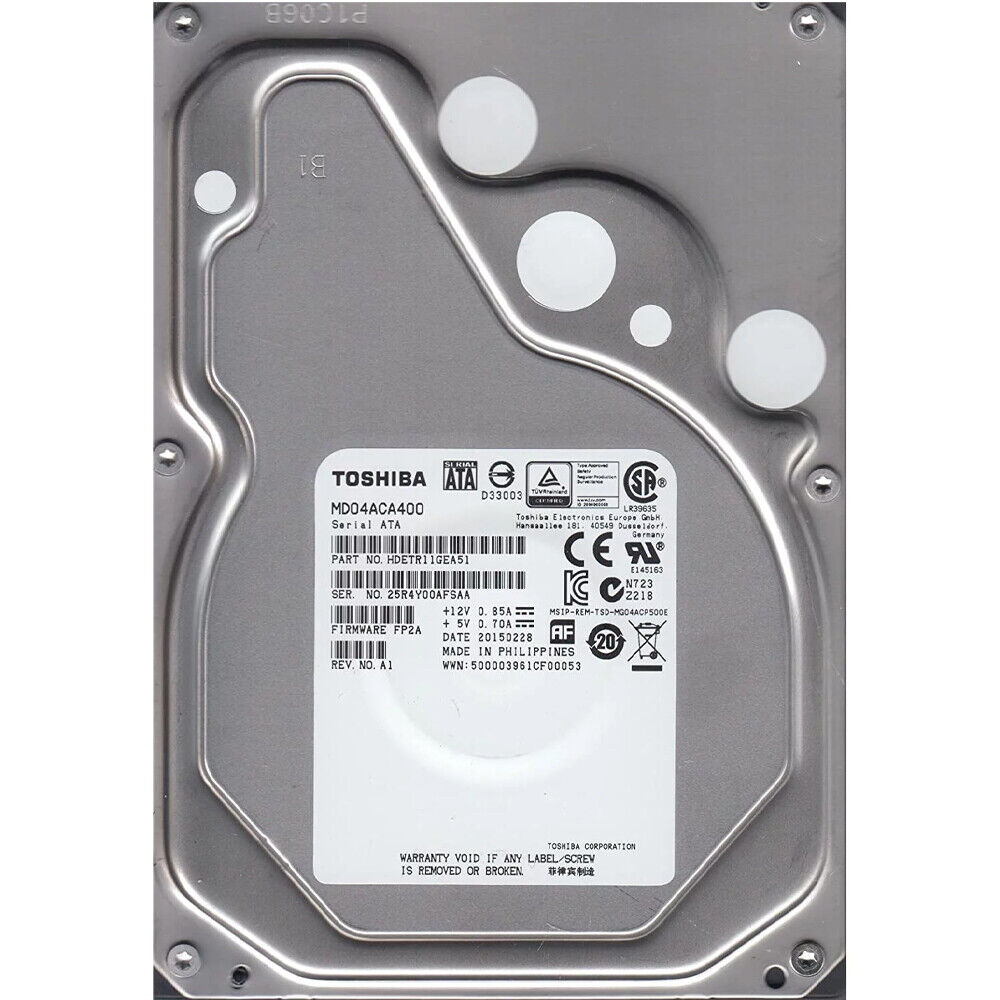 Toshiba HDETR11GEA51 4TB 7.2K RPM 64MB Buffer Hard Drive | eBay Toshiba HDETR11GEA51 4TB 7.2K RPM 64MB Buffer Hard Drive | eBay