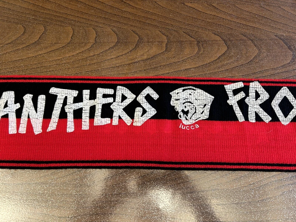 Sciarpa Lucchese Panthers Front Anni 90 Bufanda Scarf Unica Con Errore Di Stampa - Immagine 3 di 4