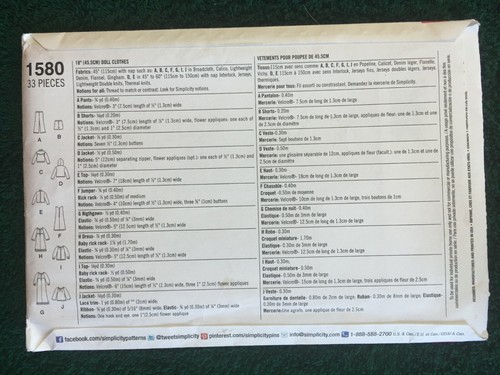 Simplicity Doll Patterns ~ All Patterns are Size 18 * ~ * ~ * ~ * ~ Listing 1478 - Picture 69 of 113