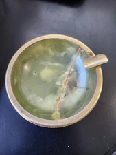 Green Onix Ashtray 4 X 1 inches 10.55 oz weight 