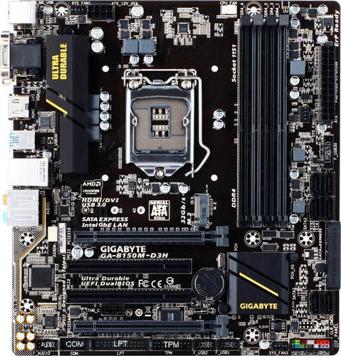 Placa madre Gigabyte GA-B150M-D3H Intel LGA1151 DDR4 B150M MicroATX en buen funcionamiento - Imagen 2 de 3