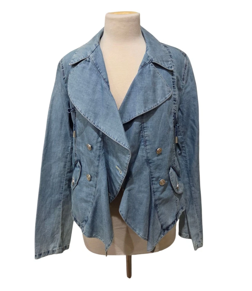 Chaqueta Blazer Escada Sport Cambray Denim Ligera Para Mujer Talla EU 40 US 10 Foto 3 de 4