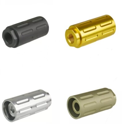 Black,Gold,Tan,Silver 1/2x28 ,5/8x24 Muzzle Brake With 13/16-16 Forwarder Sleeve
