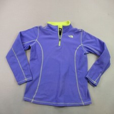 North Face Sweater Girls XL Purple 1/4 Zip Fleece Long Sleeve High Neck