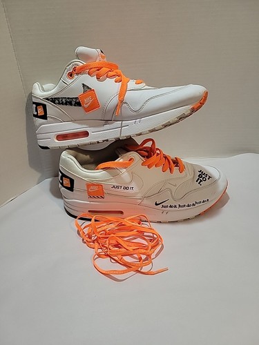 2018-NIKE-AIR MAX 1-AO1021-100-JUST DO IT- WHITE/ORANGE-SIZE 9 - Afbeelding 24 van 24