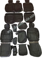 Black Leather Seat Covers Upgrade for 2019-25 Ram 2500 3500 Crew Cab Big Horn +