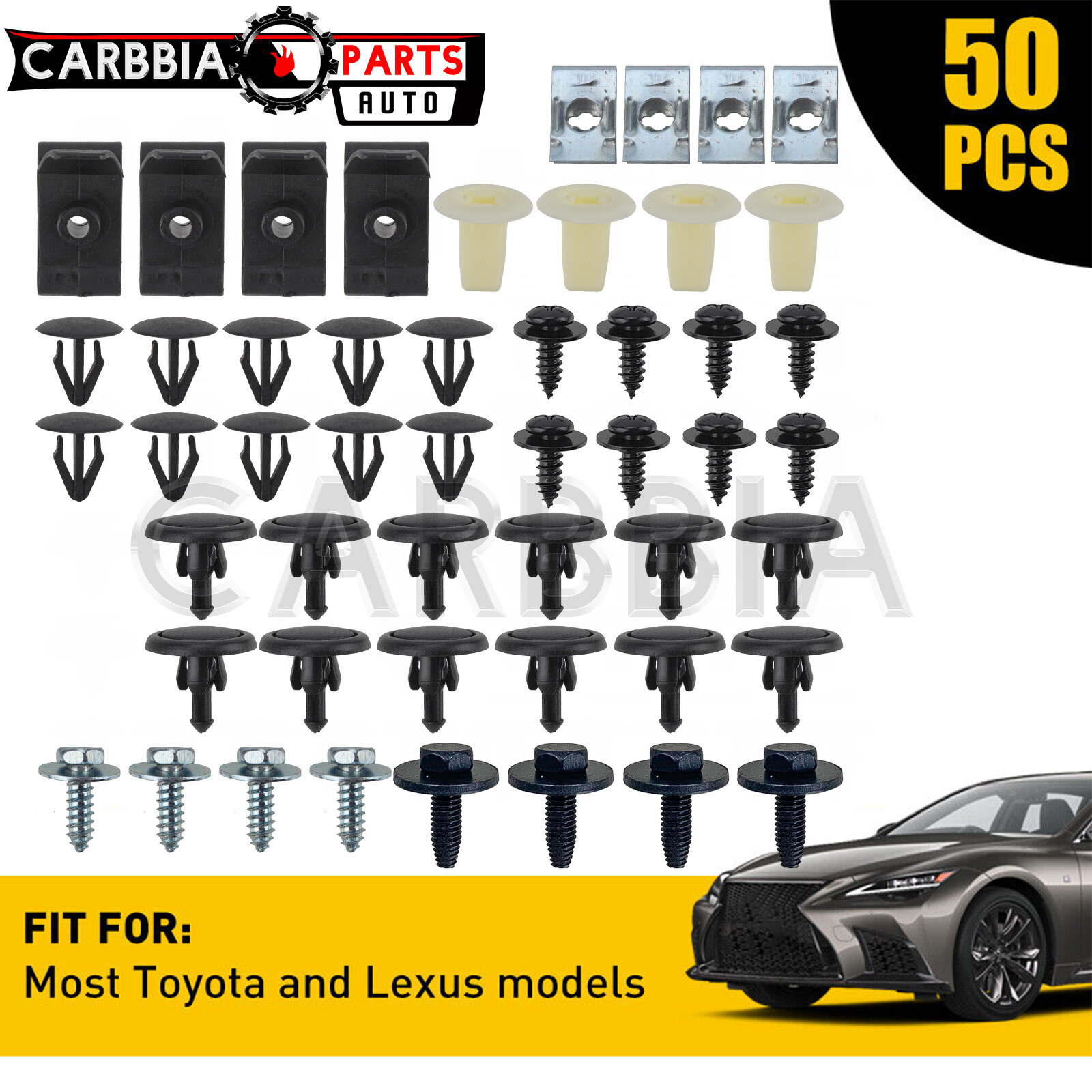 50X For Toyota Lexus Under Engine Cover Clips Underbody Mudguard Shield Screws