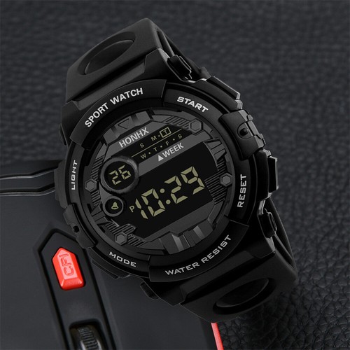 Mens Watches Black Military Style Army Walking Sport Digital Watch Waterproof UK - Picture 5 of 13