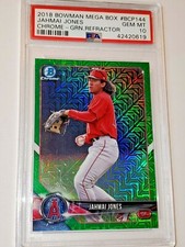 Jahmai Jones PSA 10  Gem Mint  2018 Bowman Chrome Green Mega Box Refractor card