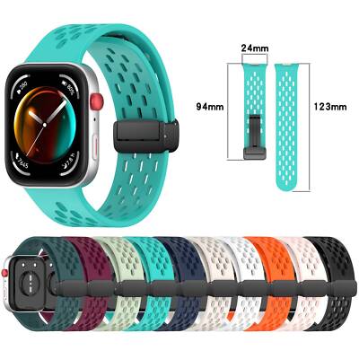For Huawei Watch Fit3 Magnetic Folding Buckle Hole Breathable Strap Bracelet