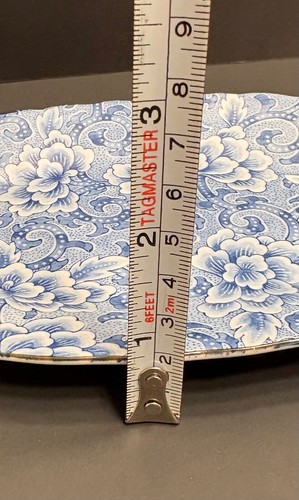 💐SALE Japanese Porcelain Plate Dish Vintage Blue Flower Design Oval 8” x 5 1/2” - 第 8/9 張圖片