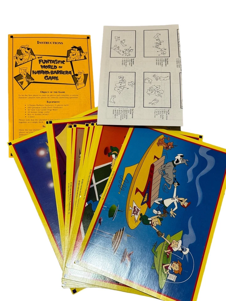 The Funtastic World of Hanna-Barbera Board Game Flintstones 1993 INCOMPLETE HTF - Image 3 of 4