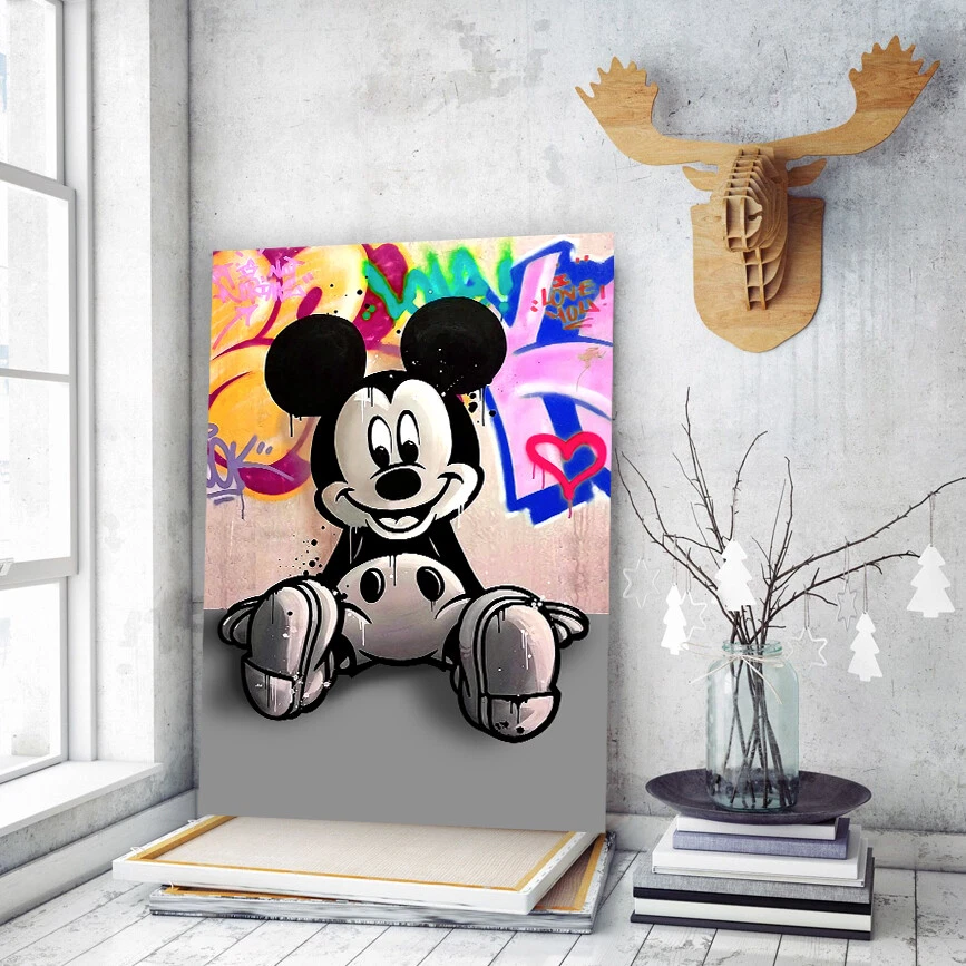 Street Art Pop Art CANVAS Mickey Mouse Disney Art Kids Decor
