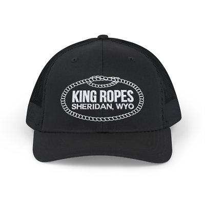 Vintage King Ropes Sheridan, WYO Black Embroidered Trucker Hat