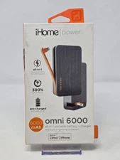 iHome 6,000 mAh OMNI Portable BATTERY+ Charger -Orange / Gray  -New