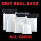 GRIP SEAL BAGS CLEAR SELF RESEALABLE POLYTHENE POLY PLASTIC ZIP LOCK ALL SIZES