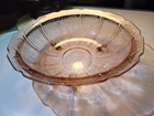 Vintage Jeannette Pink Cherry Blossom Depression Glass 3-leg/10"Round Fruit Bowl