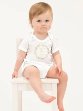 Personalised Spring Floral Initial Wreath Baby Vest