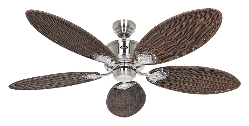 Dc Ceiling Fan with Remote Control Caribbean Dream Eco Fan Chrome Rattan - Image 2 of 4