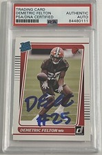 Demetric Felton Signed Cleveland Browns 2021 Donruss Rated Rookie Slab PSA/DNA