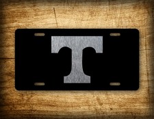 Tennessee Football Volunteers Power T Black Silver License Plate