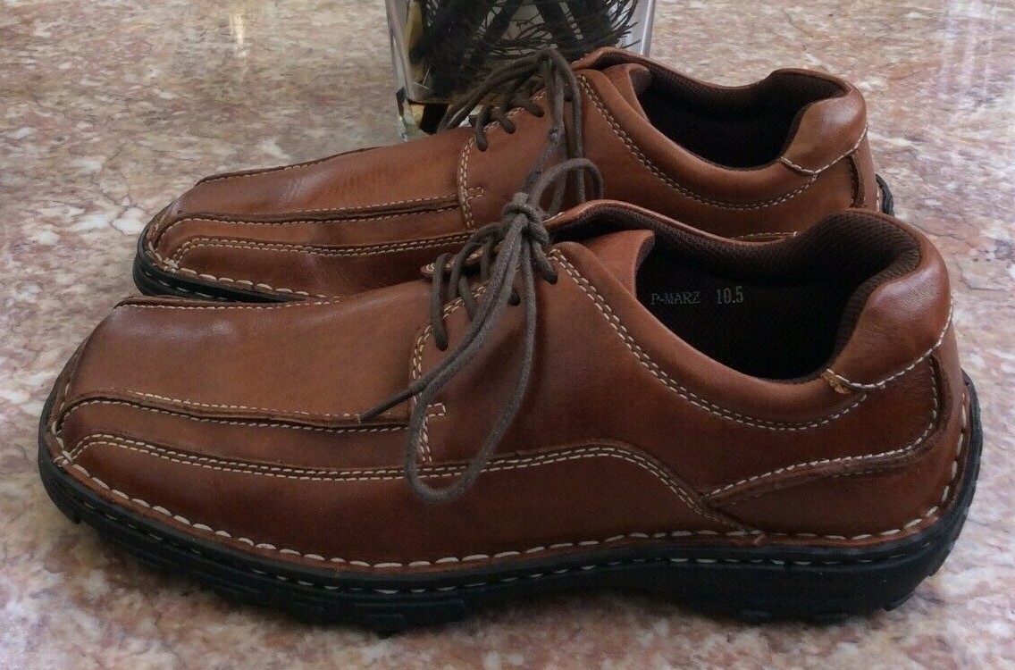 Steve Madden P-Marz Men's Brown Leather Squared Toe Lace Up Steve Madden P-Marz Men's Brown Leather Squared Toe Lace Up