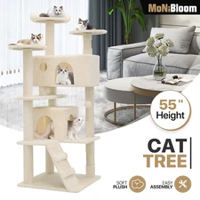 Cat Tree Cat Tower 55'' Activity Center Kitten Playing Condo House for Cat Rest