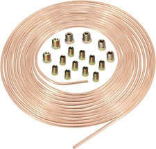 25 Ft. 3/16 OD Copper Nickel Brake Line, Rustproof Brake Line Tubing Coil and Fi